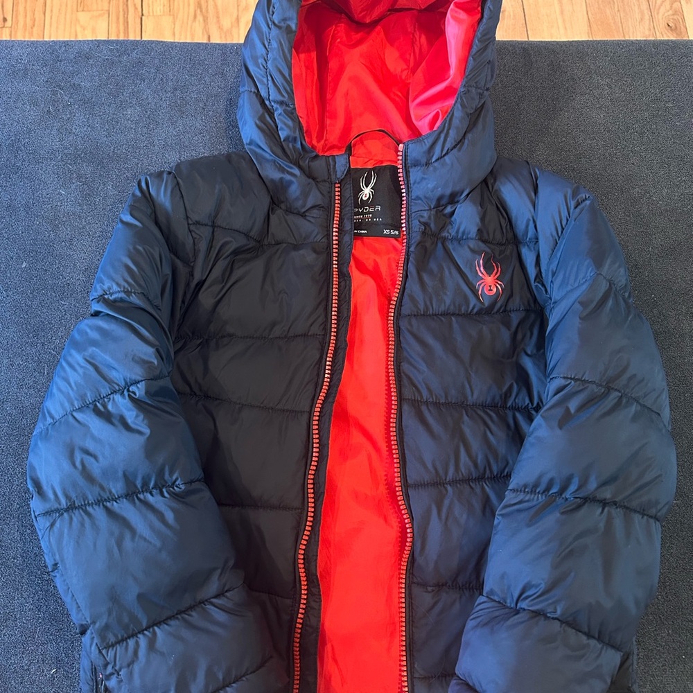 Spyder Black and Red Puffer Jacket